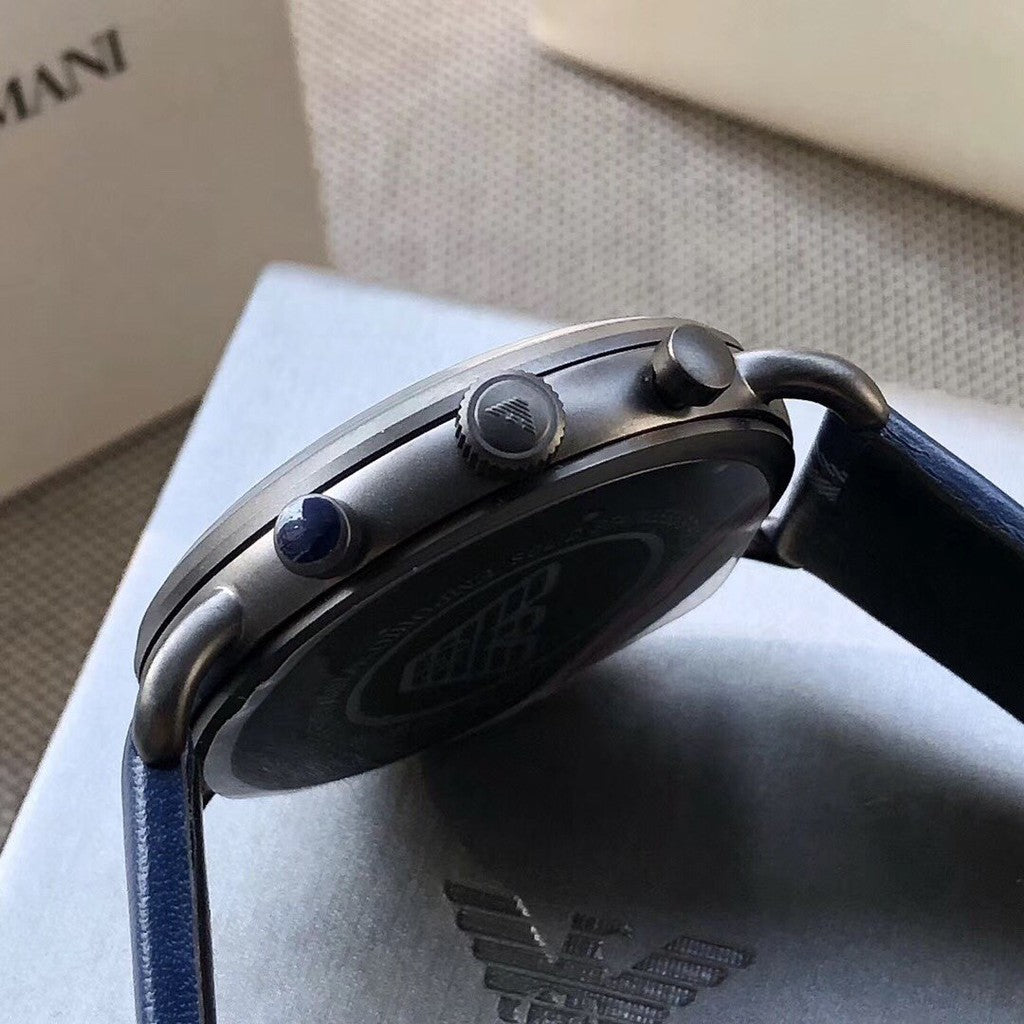 Emporio Armani Men’s Chronograph Quartz Leather Strap Silver Dial 43mm Watch AR11202