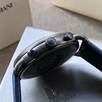 Emporio Armani Men’s Chronograph Quartz Leather Strap Silver Dial 43mm Watch AR11202