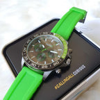 Fossil Men’s Quartz Green Silicone Strap Green Dial 45mm Watch BQ2501