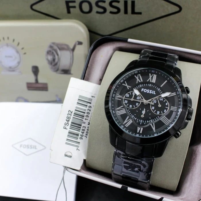 Fossil Grant Chronograph Black Dial Men's Watch-FS4832