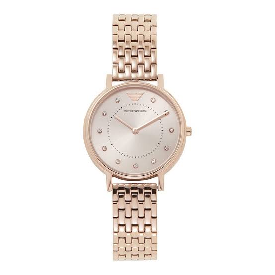 Emporio Armani Women's AR11062 Dress Watch Analog Display Quartz Pink Watch Hover Image