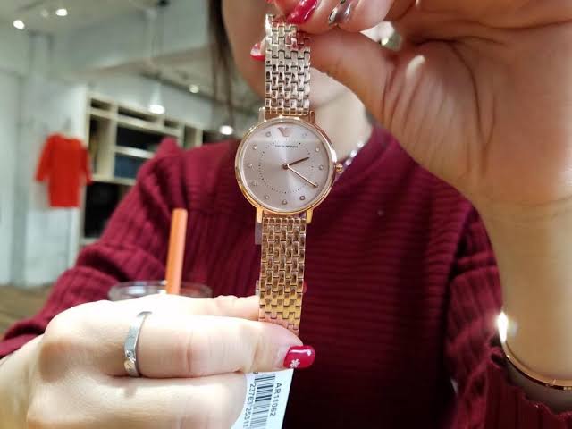 Emporio Armani Women's AR11062 Dress Watch Analog Display Quartz Pink Watch