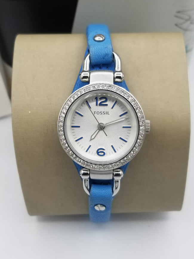 Fossil ES3474 26mm Stainless Steel Case Crocodile Mineral Women's Watch Hover Image