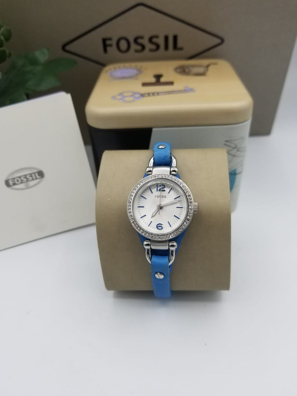 Fossil ES3474 26mm Stainless Steel Case Crocodile Mineral Women's Watch