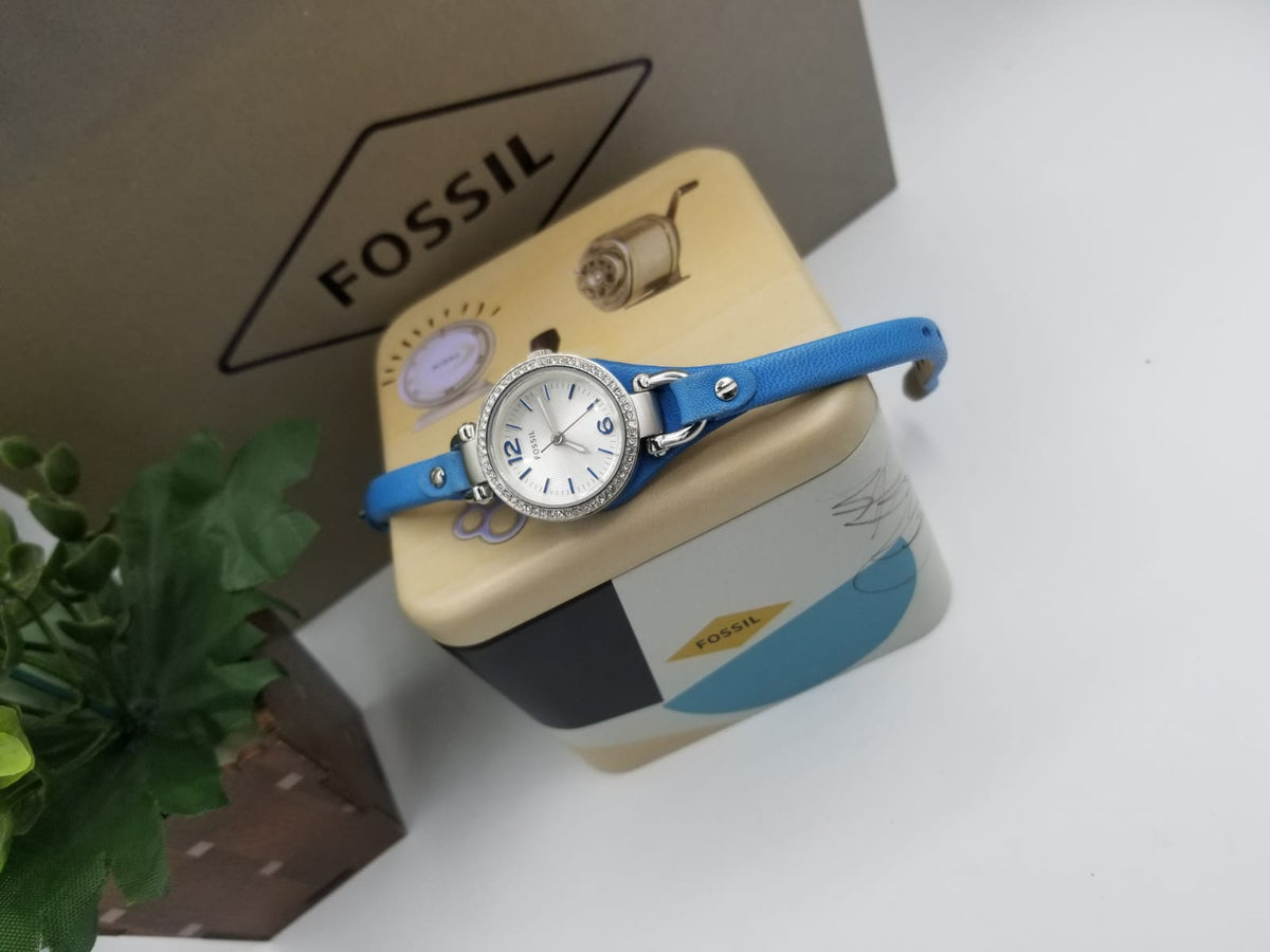 Fossil ES3474 26mm Stainless Steel Case Crocodile Mineral Women's Watch