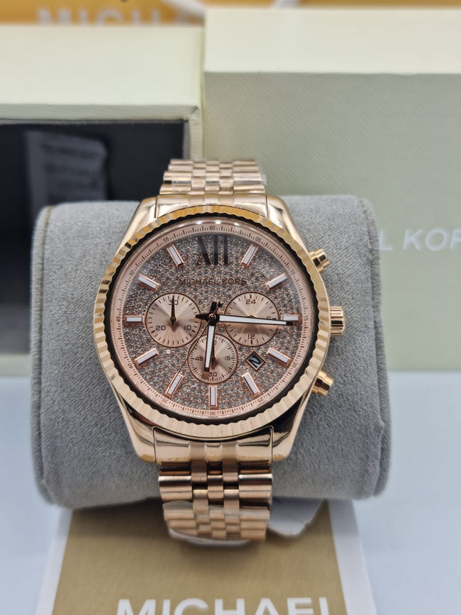 Michael Kors Men's MK8580 Analog Display Analog Quartz Rose Gold Watch Hover Image
