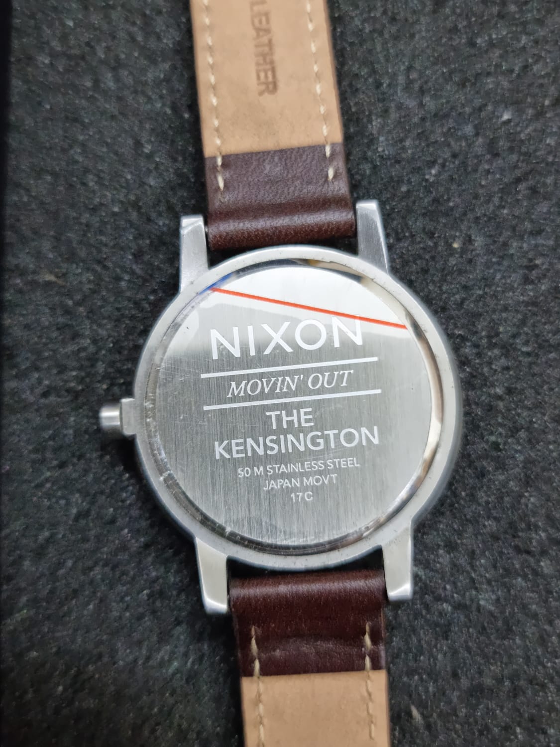 Nixon Gents Watch Silver Dial Brown leather Strap