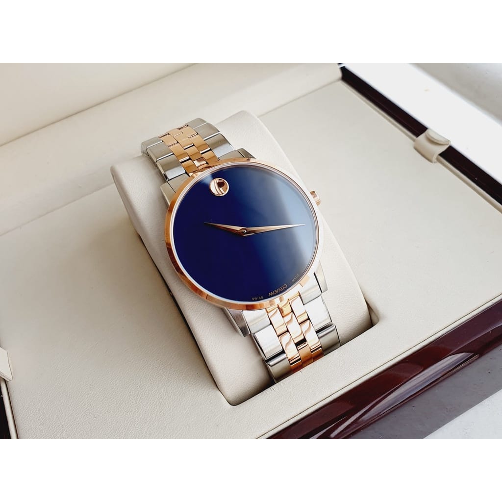 Movado Men’s Quartz Swiss Made Stainless Steel Blue Dial 40mm Watch 0607267