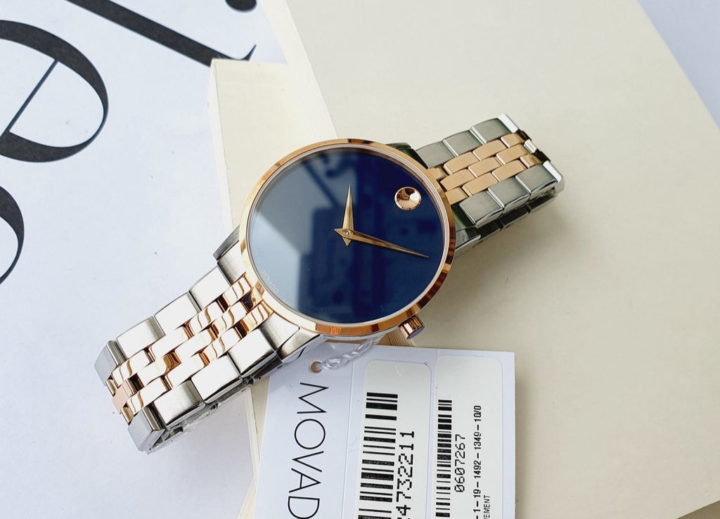 Movado Men’s Quartz Swiss Made Stainless Steel Blue Dial 40mm Watch 0607267