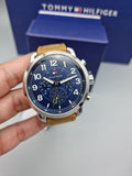 Tommy Hilfiger Men’s Quartz Leather Strap Blue Dial 46mm Watch 1791424