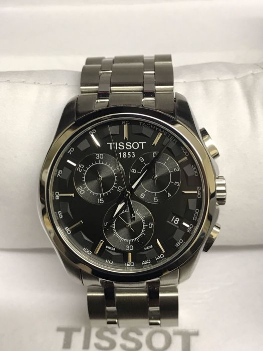 Tissot mens Couturier Chrono Quartz stainless-steel Dress Watch Grey T035.617.11.051.00 Main Image