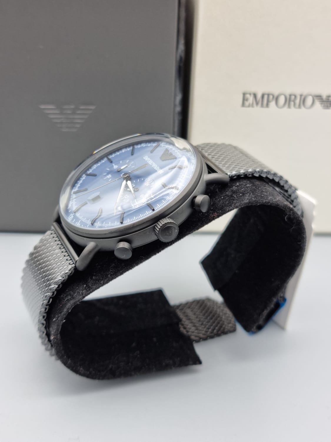 Emporio ARMANI Chronograph Quartz Blue Men\'s Dial Watch AR11201