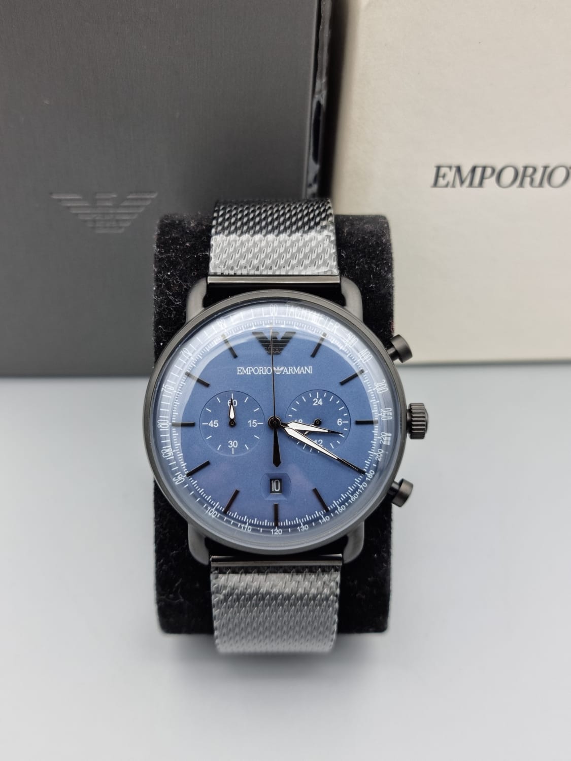 Emporio ARMANI Chronograph Quartz Blue Dial Men\'s Watch AR11201