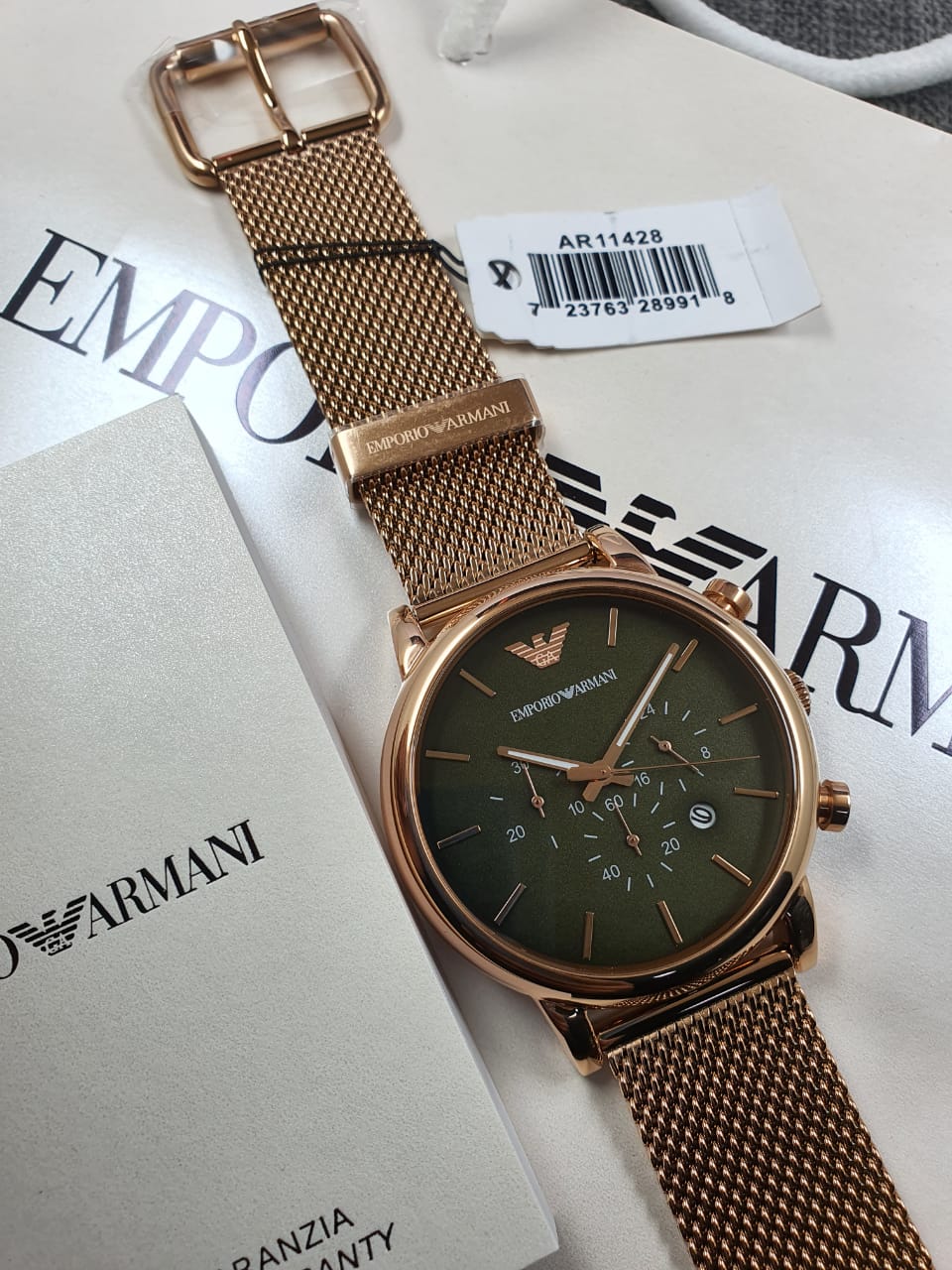 Emporio Armani Analog Green Dial Men's Watch-AR11428