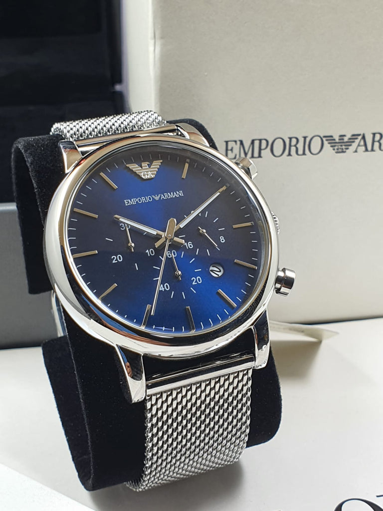 Emporio Armani Men’s Chronograph Quartz Stainless Steel Blue Dial 43mm