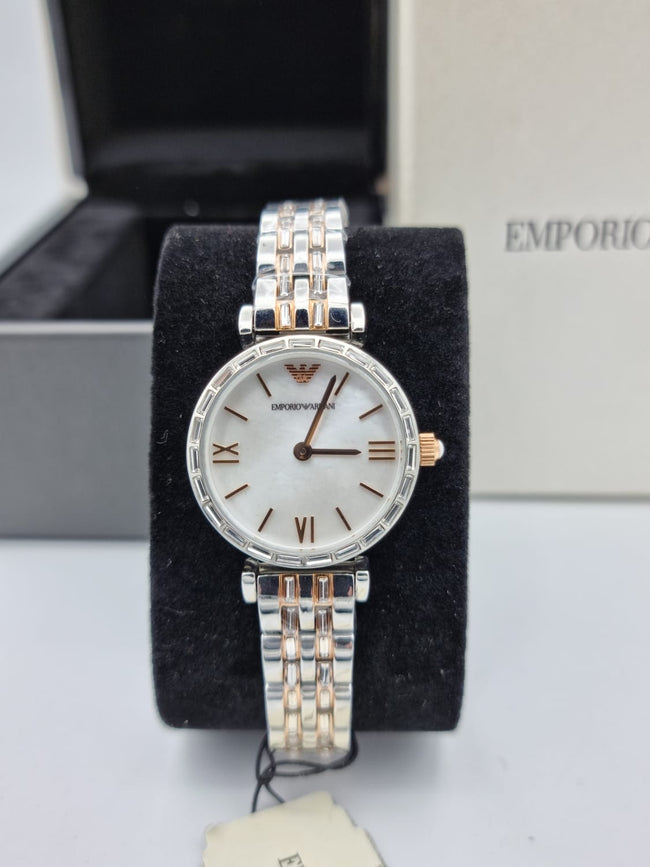 Emporio Armani Women’s Quartz Stainless Steel White Dial 28mm Watch AR11290 Main Image