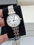 Emporio Armani Women’s Quartz Stainless Steel White Dial 28mm Watch AR11290