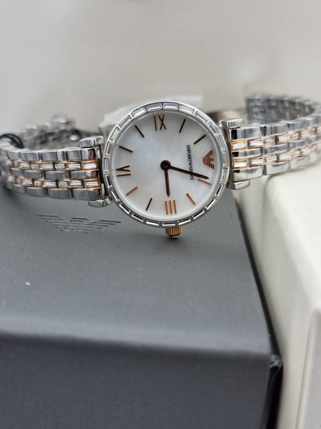 Emporio Armani Women’s Quartz Stainless Steel White Dial 28mm Watch AR11290