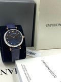 Emporio Armani Women's AR1989 Retro Blue Leather Quartz Watch