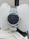 Gucci Unisex Swiss Made Quartz Stainless Steel Black Dial 38mm Watch YA126456