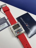 Tommy Hilfiger Men’s Digital Silicone Strap Silver Dial 32mm Watch 1791674