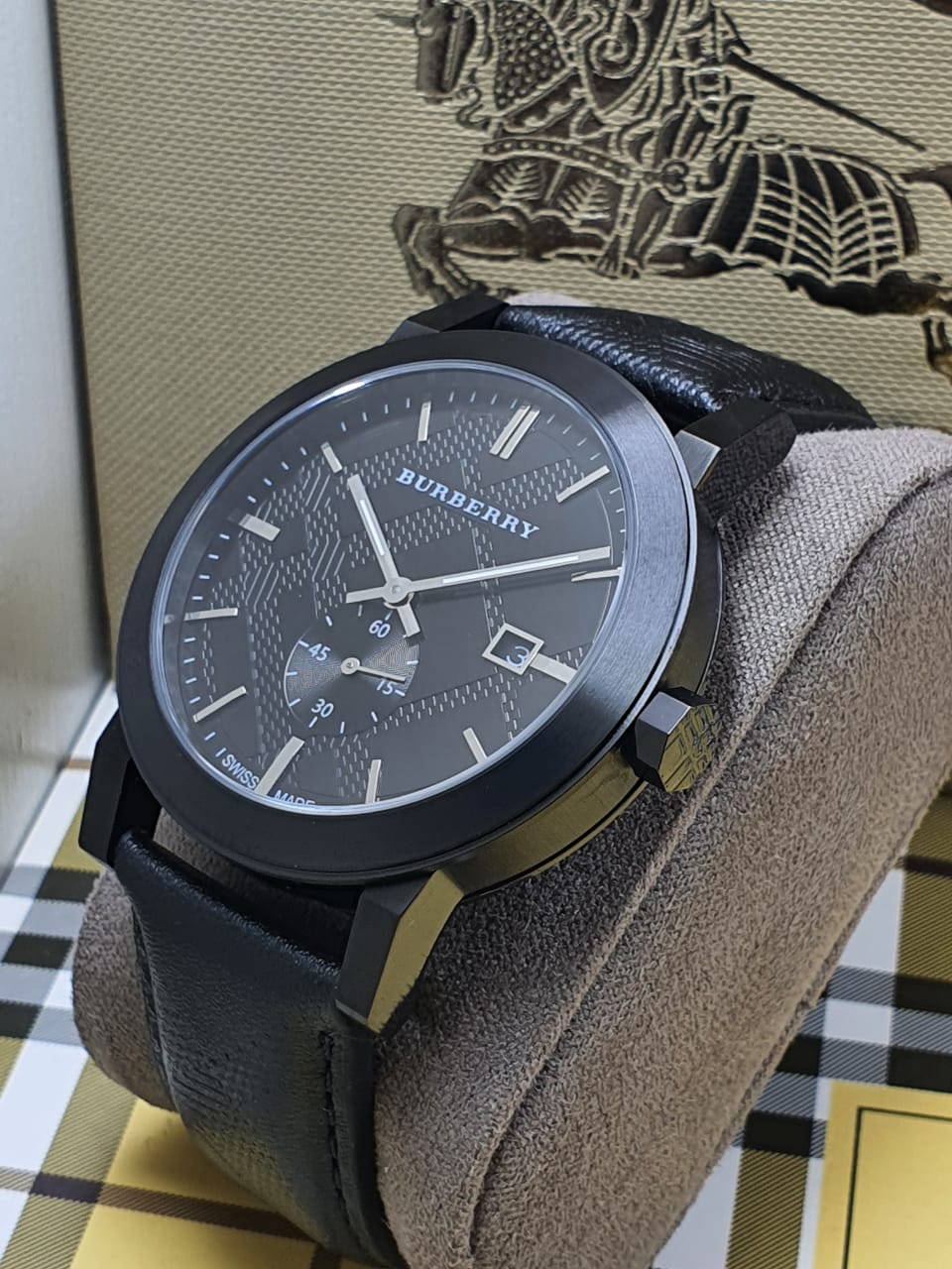 Black burberry watch men Clearance