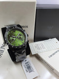 Emporio Armani Men’s Chronograph Stainless Steel Green Dial 43mm Watch AR11472