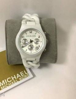 Michael Kors Women’s Quartz White Ceramic Chain White Dial 40mm Watch MK5387
