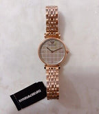Emporio Armani Women’s Quartz Rose Gold Stainless Steel Mother Of Pearl Dial 32mm Watch AR11385