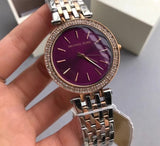 Michael Kors Women’s Quartz Stainless Steel Purple Dial 39mm Watch MK3353