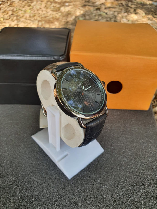 Kenneth Cole Gents Watch Black Leather Strap Black Dial KCW0000 Main Image
