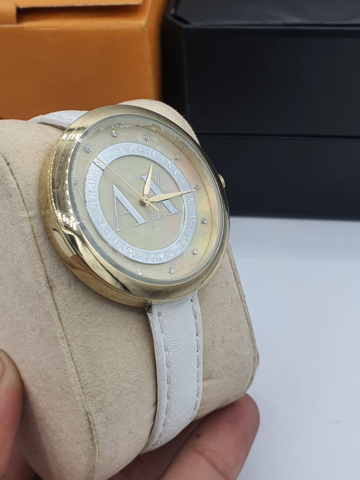 ARMANI EXCHANGEStreet Gold- Tone Dial Ladies Dress Watch AX4227
