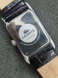 Lacoste Black Dial Black leather Strap