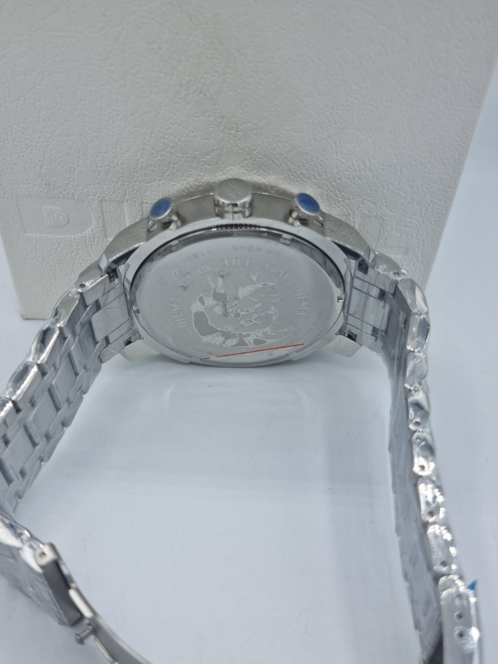 Men's Diesel Stronghold Chronograph Leather Strap Watch DZ4346 (Strap Change Orignal Chain)