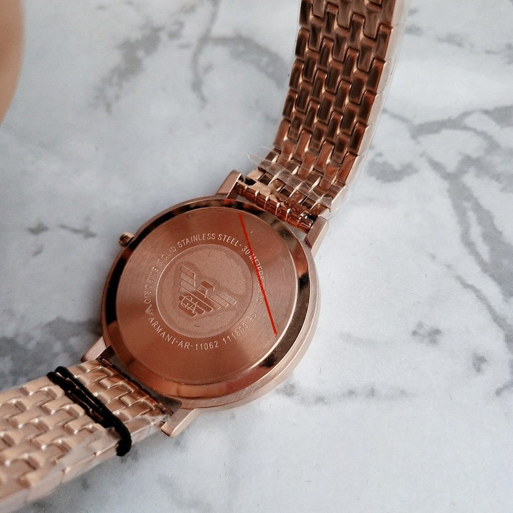 Emporio Armani Women's AR11062 Dress Watch Analog Display Quartz Pink Watch