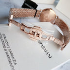 Emporio Armani Women's AR11062 Dress Watch Analog Display Quartz Pink Watch