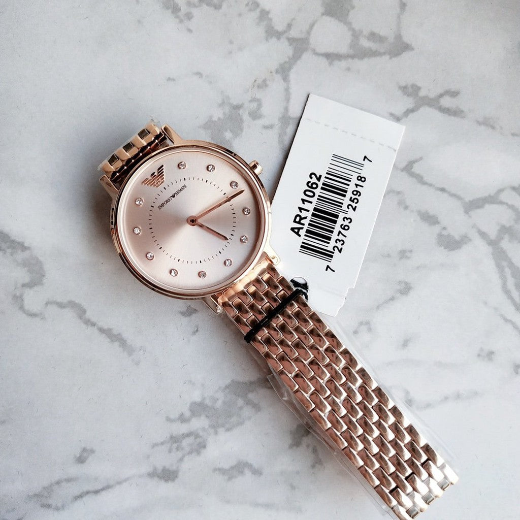 Emporio Armani Women's AR11062 Dress Watch Analog Display Quartz Pink Watch