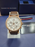 Tommy Hilfiger Men’s Quartz Leather Strap Silver Dial 44mm Watch 1710394