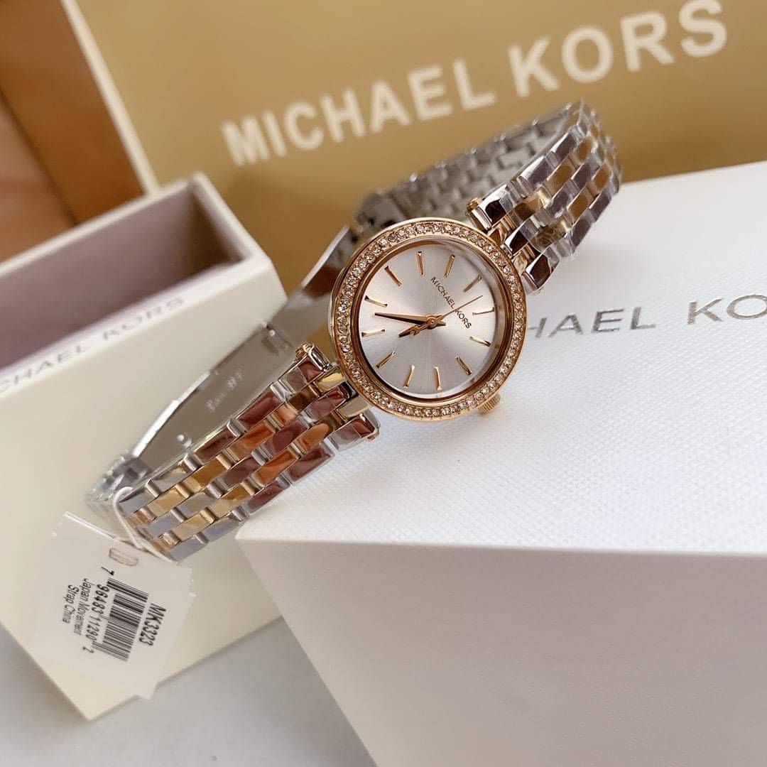 Michael Kors Women’s Quartz Stainless Steel Silver Dial 26mm Watch MK3323