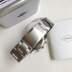 Fossil Men’s Quartz Stainless Steel White Dial 44mm Watch FS5346