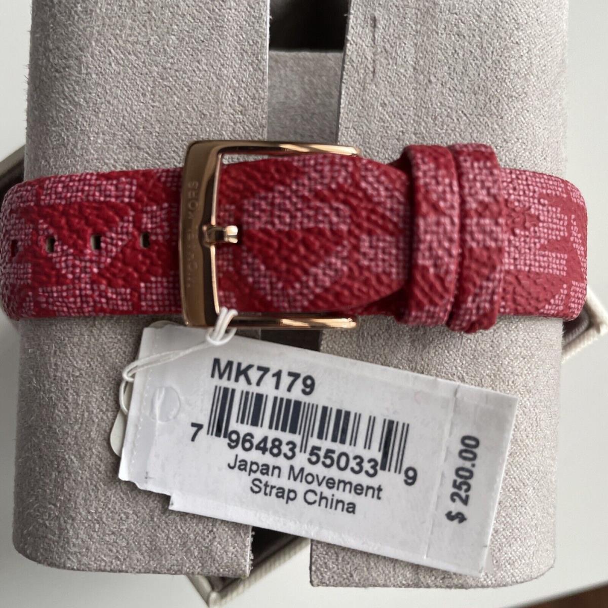 Michael Kors Women’s Quartz Red Leather Strap Red Dial 40mm Watch MK7179