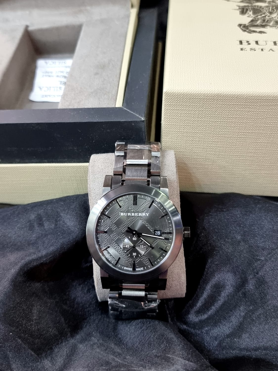 BURBERRY The City Gunmetal Dial Steel Men's Watch BU9902