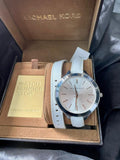 MICHAEL KORS Slim Runway White Leather Strap Ladies Watch MK2325
