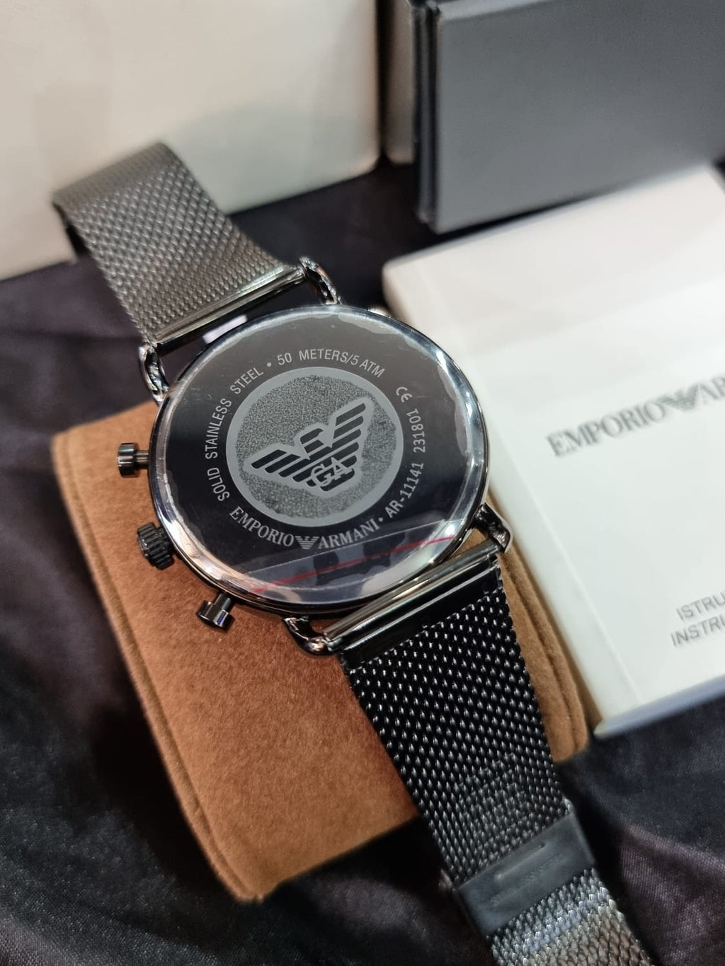 Emporio Armani Men’s Quartz Chronograph Stainless Steel Brown Dial 43mm Watch AR11141