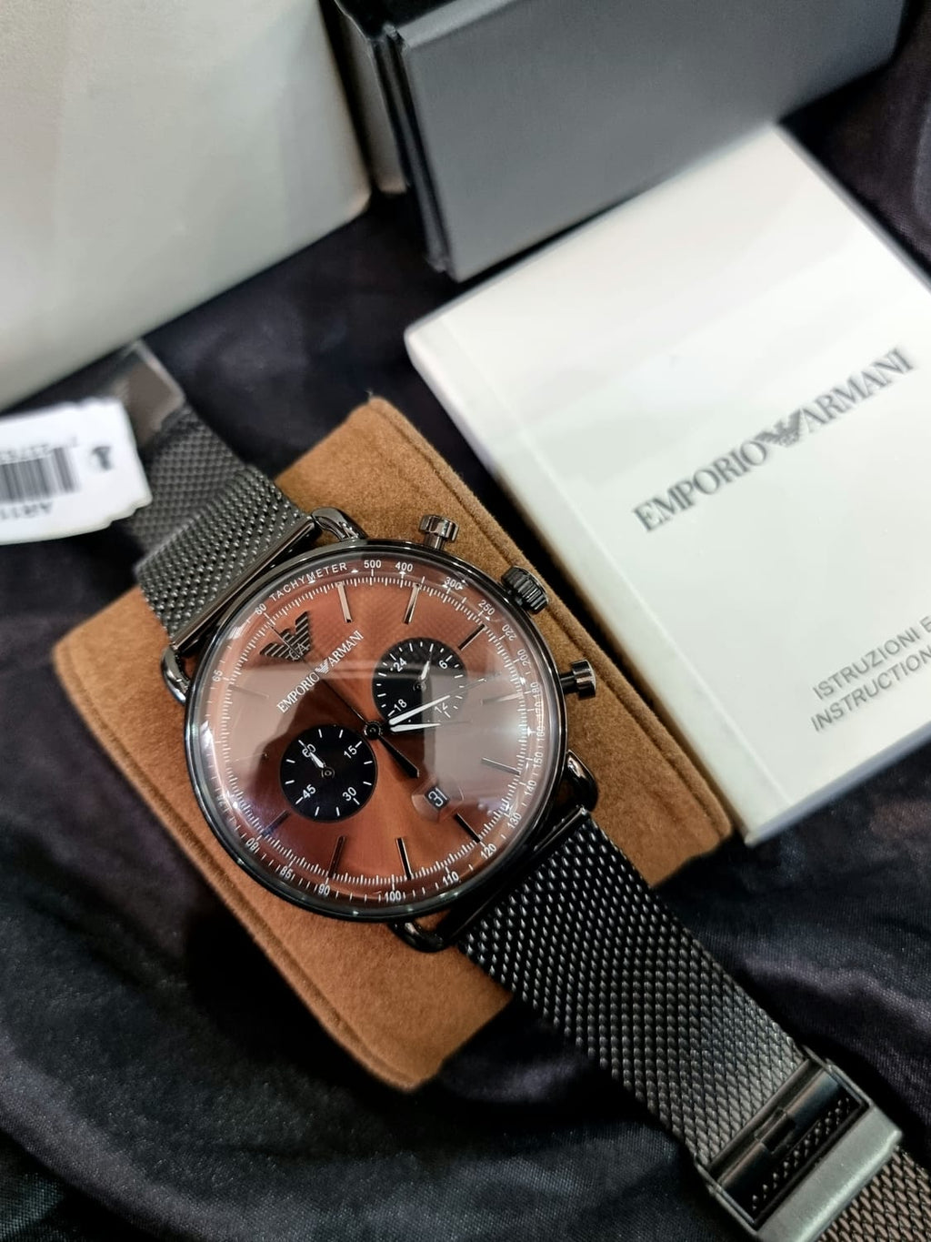 Emporio Armani Men’s Quartz Chronograph Stainless Steel Brown Dial 43mm Watch AR11141