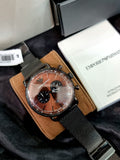 Emporio Armani Men’s Quartz Chronograph Stainless Steel Brown Dial 43mm Watch AR11141