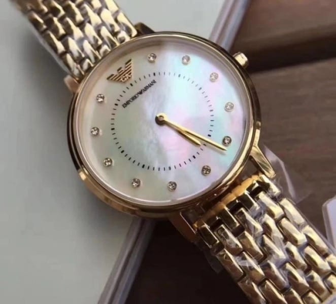 Emporio Armani Women’s Analog Stainless Steel Mother of Pearl Dial 32mm Watch AR11007