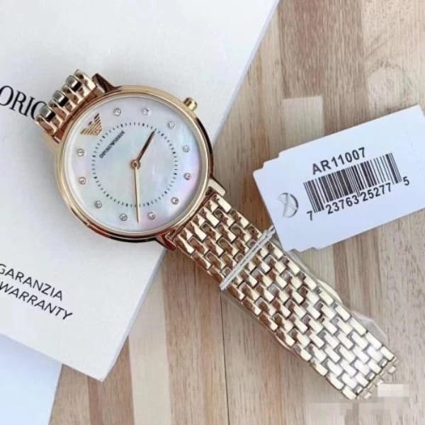 Emporio Armani Women’s Analog Stainless Steel Mother of Pearl Dial 32mm Watch AR11007