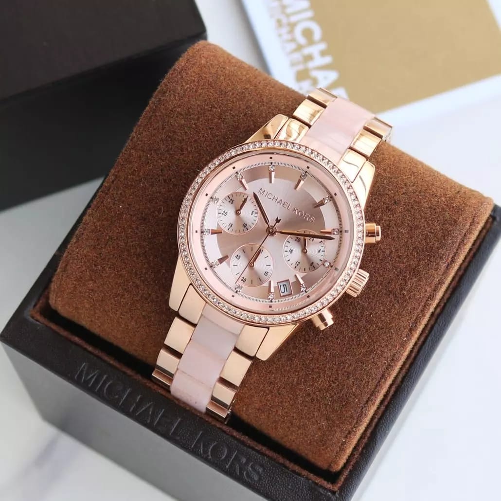 Michael Kors Women’s Quartz Stainless Steel Rose Gold Dial 37mm Watch MK6307
