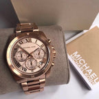 Michael Kors Women’s Quartz Chronograph Stainless Steel Rose Gold Dial 40mm Watch MK6367